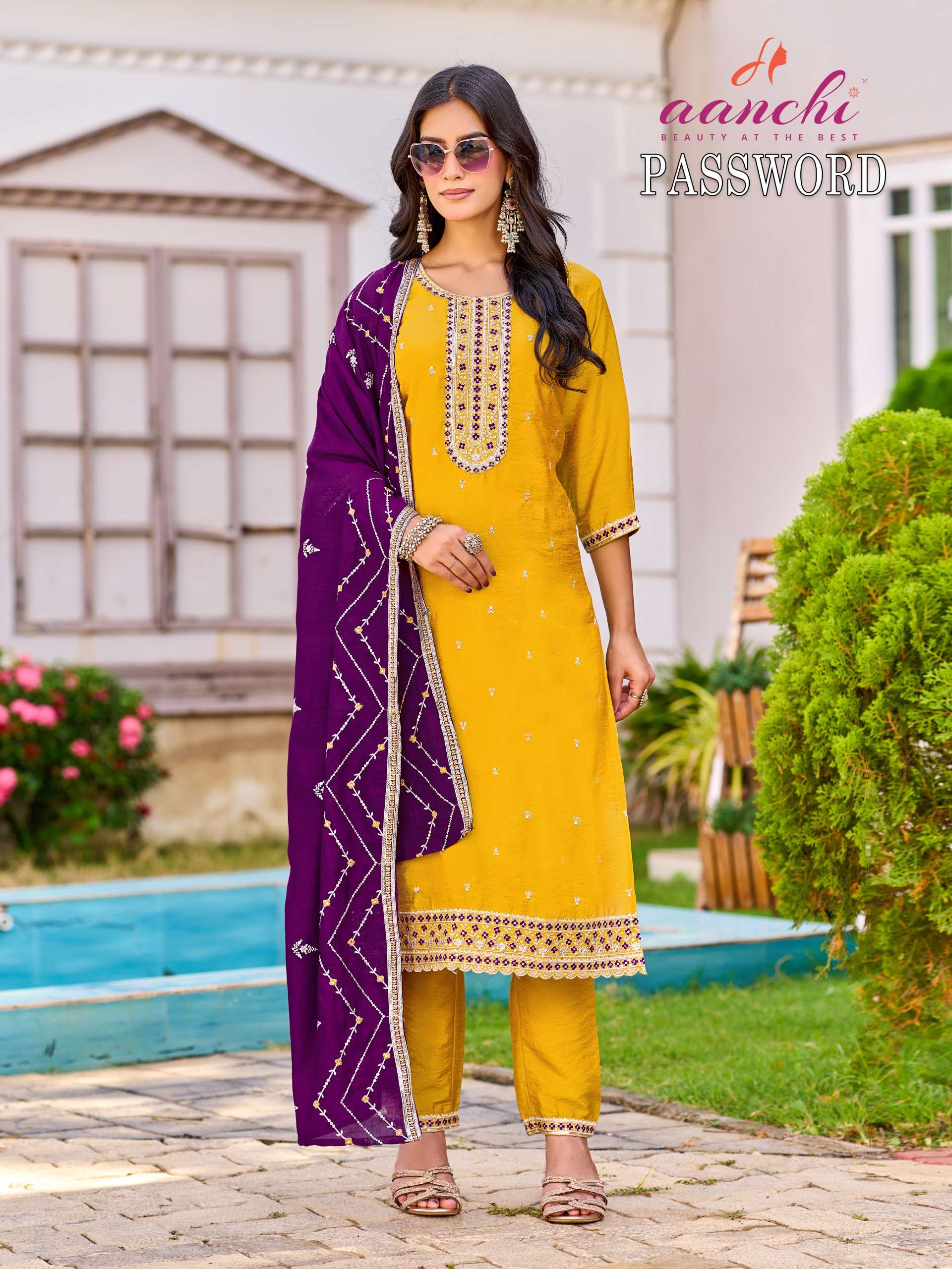 AANCHI PASSWORD SHIMMER DESIGNER SALWAR SUIT HEAVY TYPE PARTY WEAR BUY SURAT